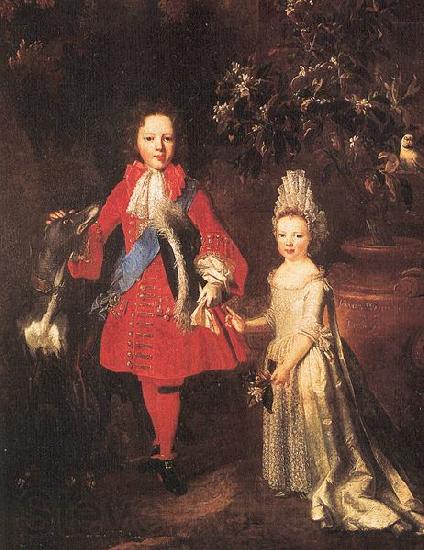 Nicolas de Largilliere Portrait of Prince James Francis Edward Stuart and Princess Louisa Maria Theresa Stuart Norge oil painting art